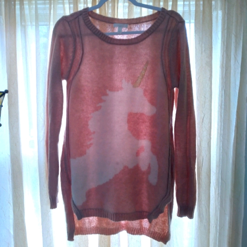 Lauren Conrad pink unicorn sweater